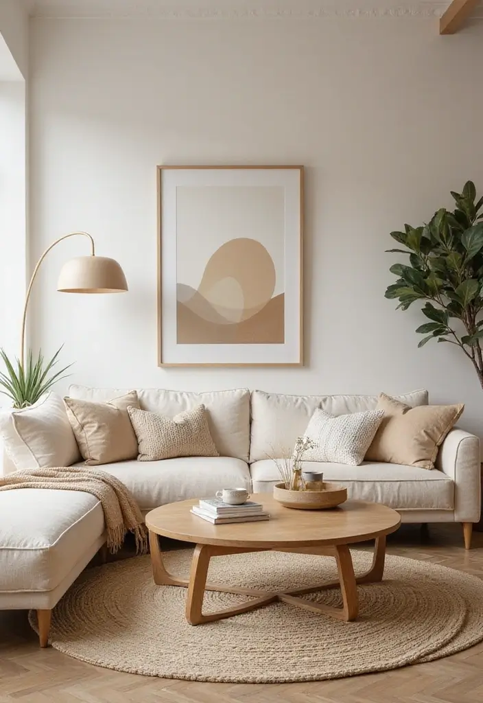 28 Asian Living Room Ideas That Feel Minimal and Harmonious - 17. Organic Shapes in Decor
