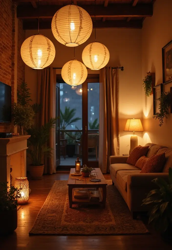 28 Asian Living Room Ideas That Feel Minimal and Harmonious - 3. Soft Lighting Solutions