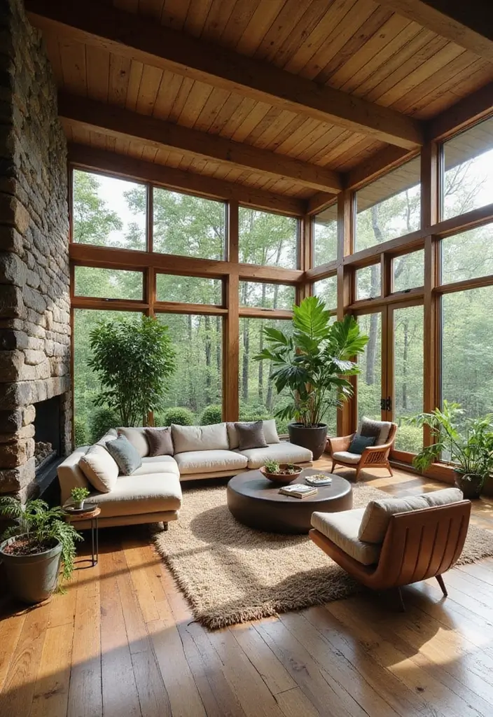 28 Asian Living Room Ideas That Feel Minimal and Harmonious - 5. Nature-Inspired Decor