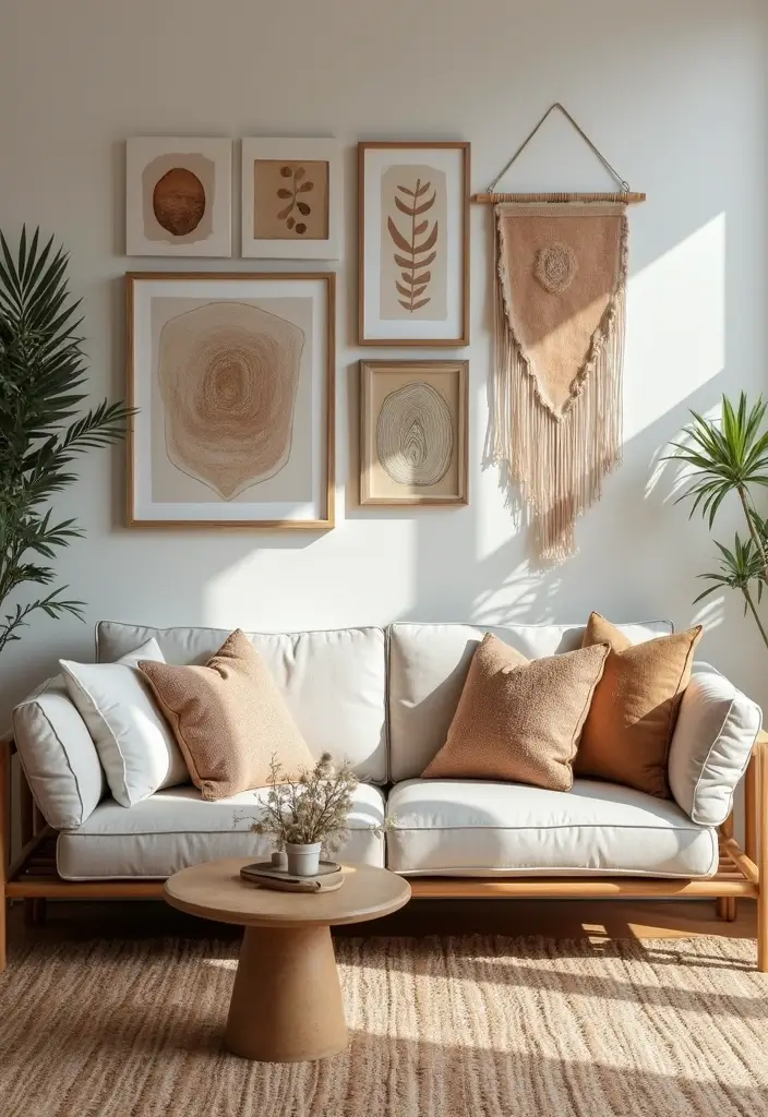 28 Boho Vintage Living Room Ideas That Feel Relaxed and Timeless - 13. Bohemian Art Pieces