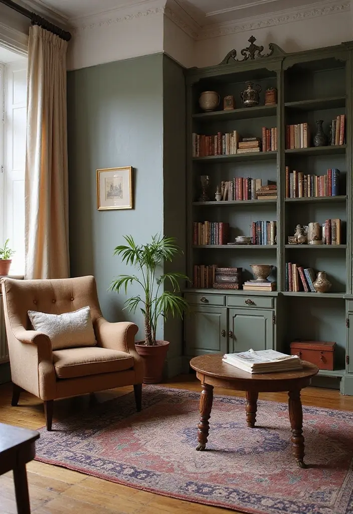 28 Boho Vintage Living Room Ideas That Feel Relaxed and Timeless - 2. Vintage Finds as Focal Points