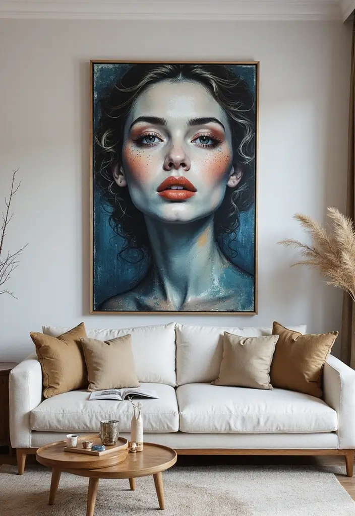 28 Canvas Painting Ideas for Living Room That Add Artful Flair - 14. Abstract Portraits