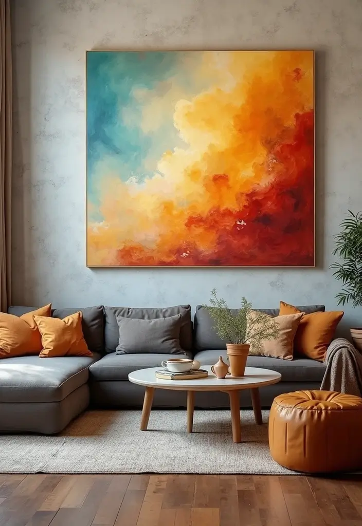28 Canvas Painting Ideas for Living Room That Add Artful Flair - 19. Layered Color Techniques