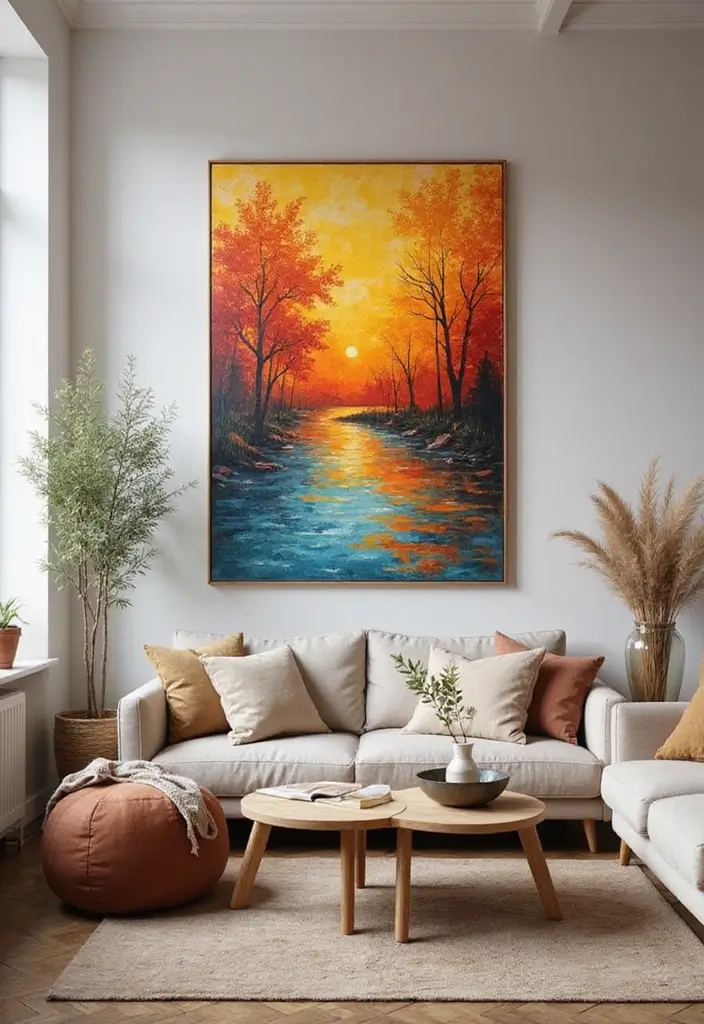 28 Canvas Painting Ideas for Living Room That Add Artful Flair - 25. Modern Impressionism