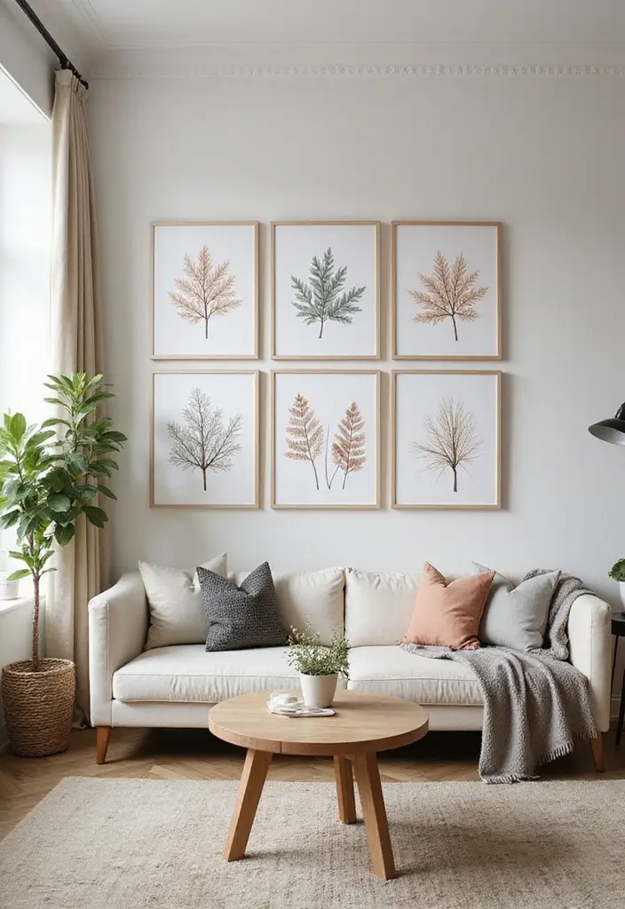 28 Canvas Painting Ideas for Living Room That Add Artful Flair - 28. Seasonal Art Rotations