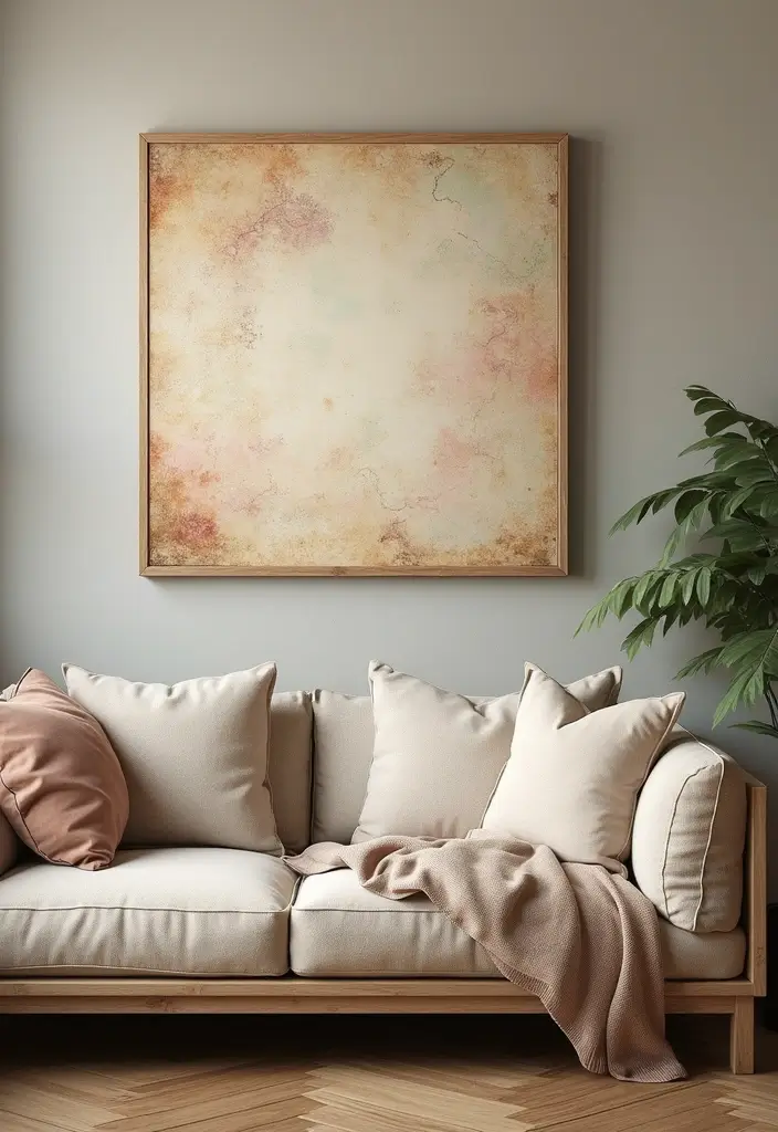 28 Canvas Painting Ideas for Living Room That Add Artful Flair - 7. Vintage-Inspired Art