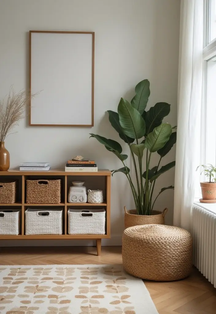 28 City Apartment Living Room Ideas That Maximize Small Spaces - 14. Smart Storage Solutions