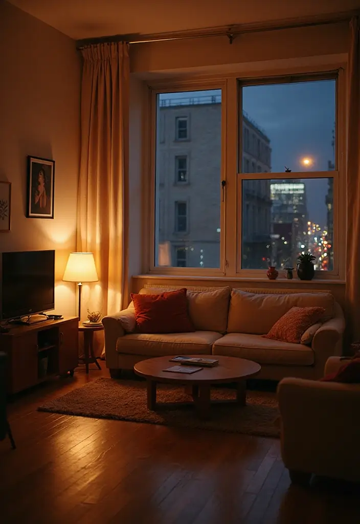 28 City Apartment Living Room Ideas That Maximize Small Spaces - 27. Soft Lighting Options