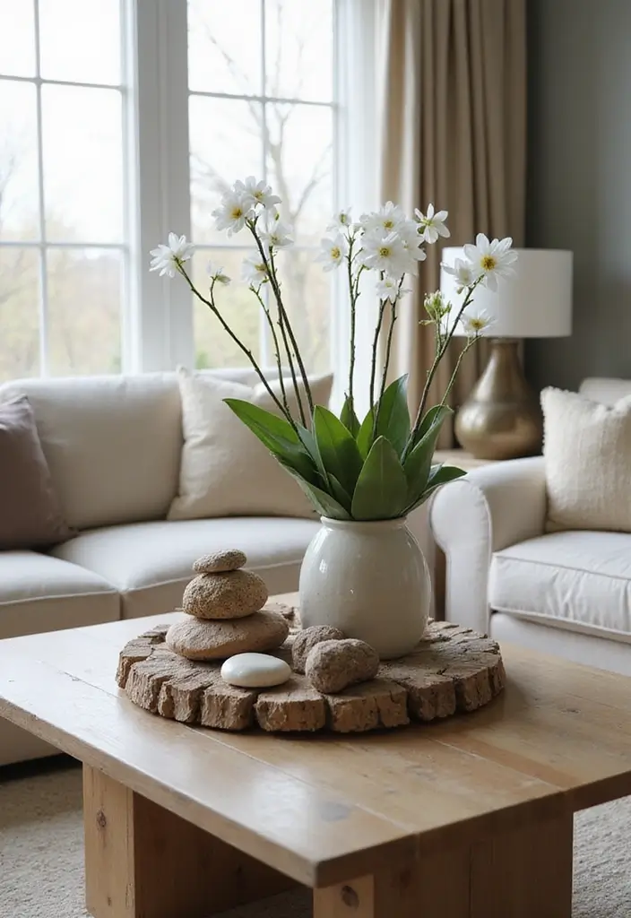 28 Easter Living Room Decor Ideas That Add a Festive Touch - 14. Nature's Touch