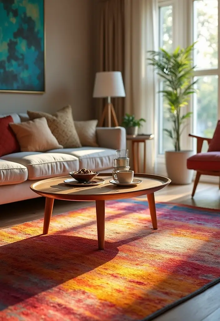 28 Easter Living Room Decor Ideas That Add a Festive Touch - 19. Bright Area Rugs