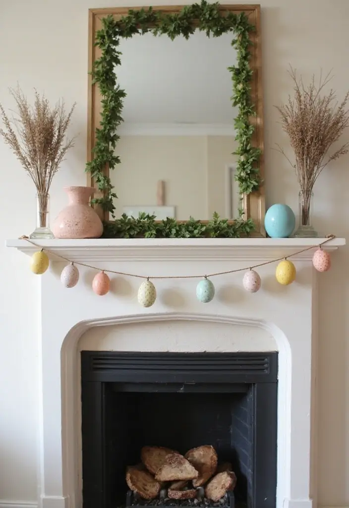 28 Easter Living Room Decor Ideas That Add a Festive Touch - 2. DIY Easter Egg Garland