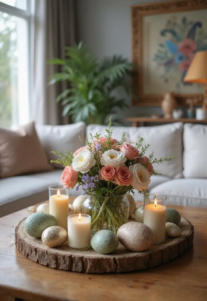 28 Easter Living Room Decor Ideas That Add a Festive Touch - 21. Festive Table Centerpieces