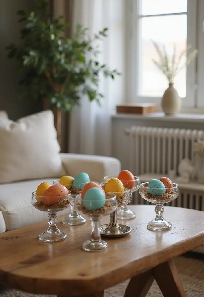 28 Easter Living Room Decor Ideas That Add a Festive Touch - 28. Creative Egg Holders