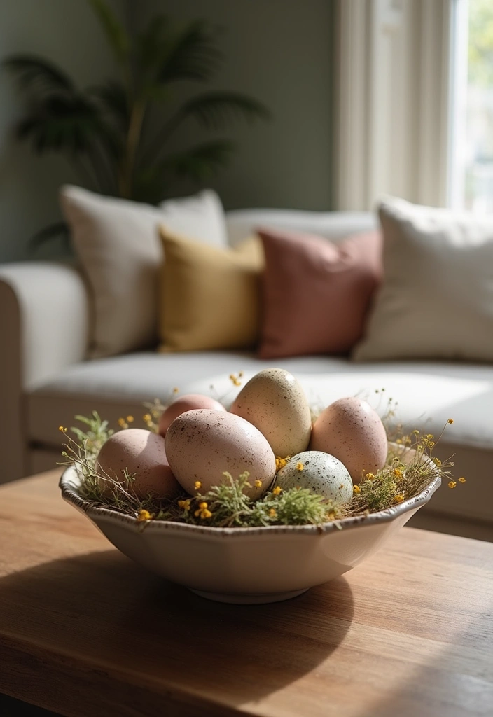 28 Easter Living Room Decor Ideas That Add a Festive Touch - 5. Decorative Easter Eggs