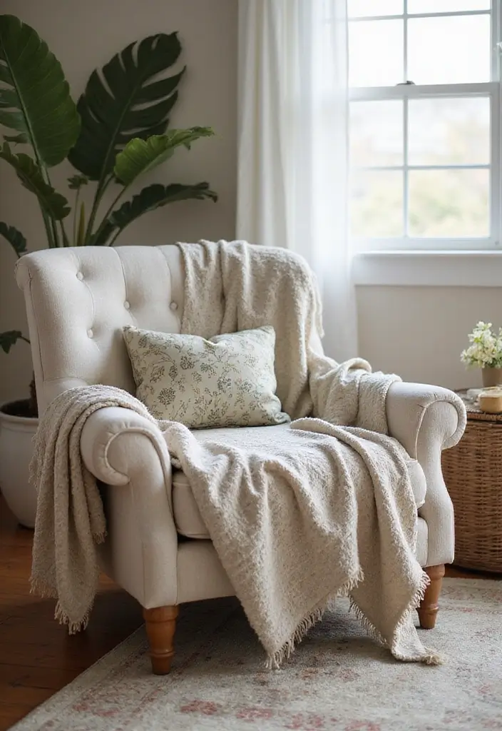 28 Easter Living Room Decor Ideas That Add a Festive Touch - 6. Spring Throw Blankets