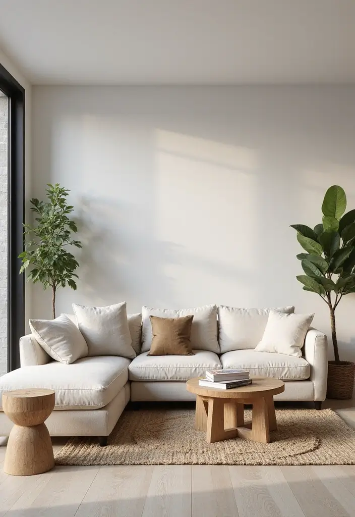 28 Living Room Natural Decor Ideas That Feel Fresh and Organic - 18. Simple, Clean Lines