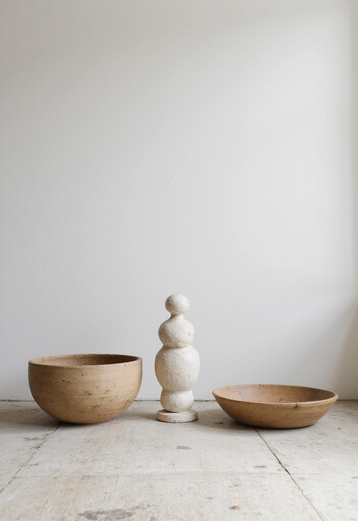 28 Living Room Natural Decor Ideas That Feel Fresh and Organic - 22. Minimalist Decorative Items