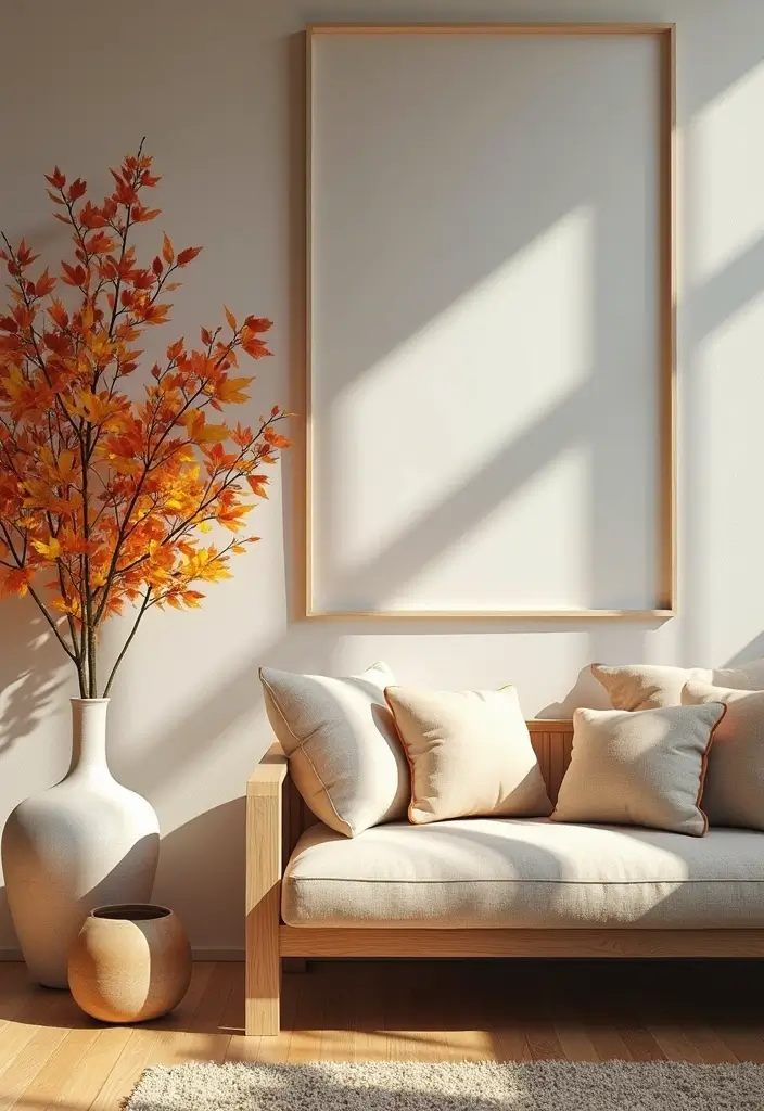 28 Living Room Natural Decor Ideas That Feel Fresh and Organic - 28. Seasonal Decor Changes