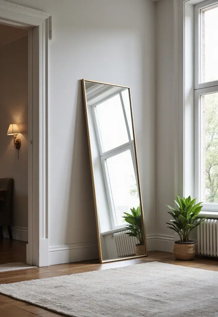 28 Mirrors in Living Room Ideas That Add Light and Depth - 4. Floor-to-Ceiling Mirror