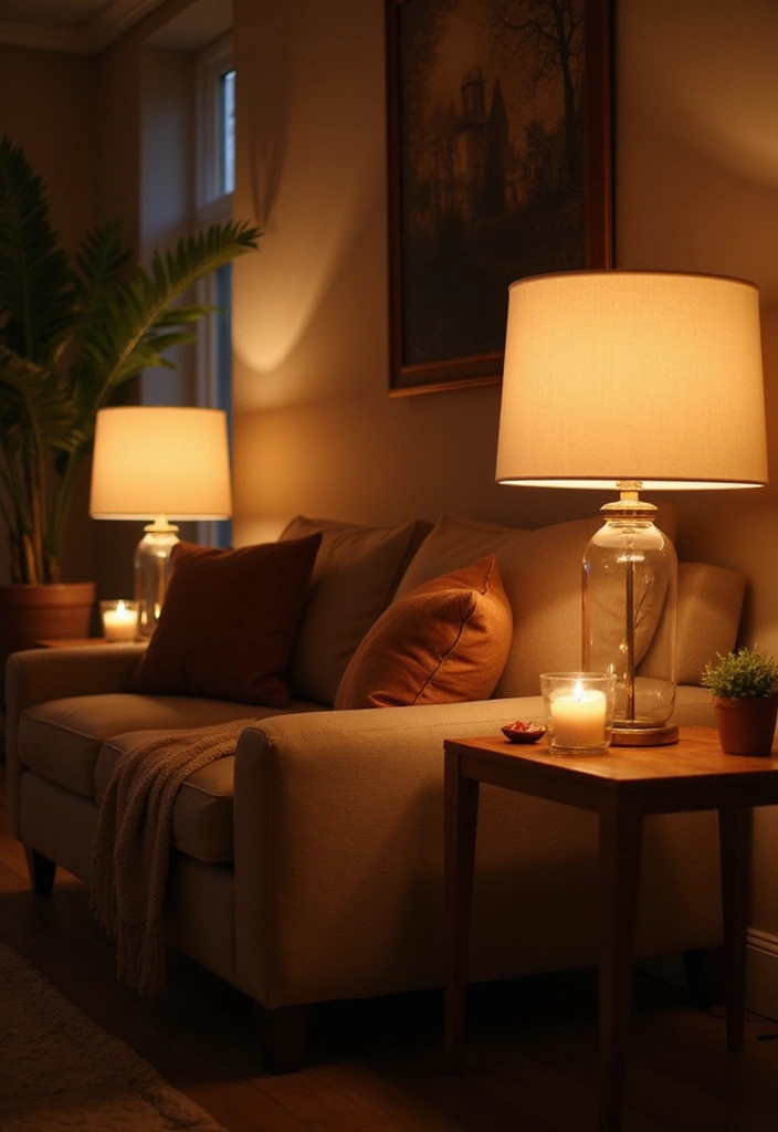 28 Nature Living Room Ideas That Bring the Outdoors In - 20. Introduce Soft Ambient Lighting