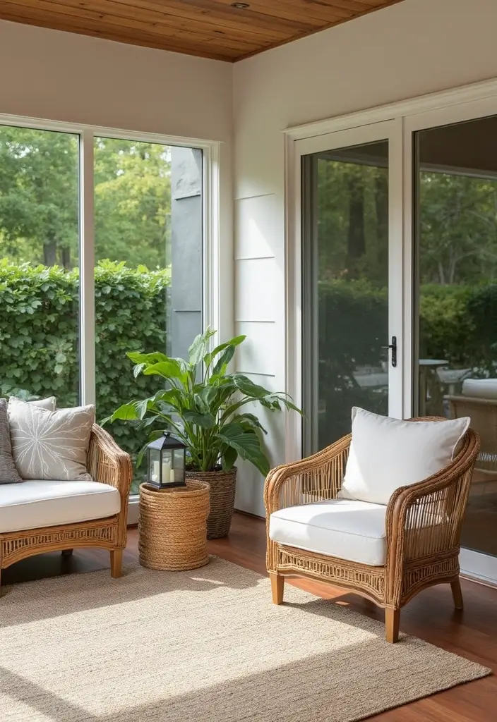 28 Nature Living Room Ideas That Bring the Outdoors In - 23. Incorporate Outdoor Furniture Styles