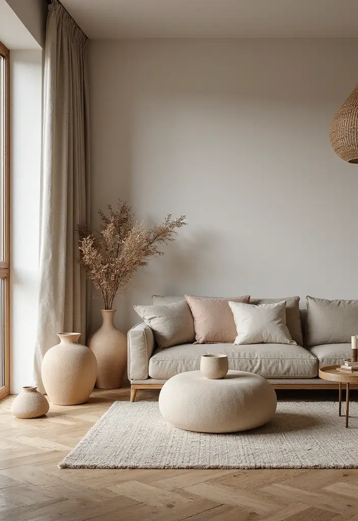 28 Nature Living Room Ideas That Bring the Outdoors In - 24. Utilize Organic Shapes in Decor