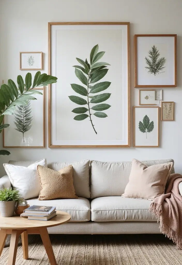 28 Nature Living Room Ideas That Bring the Outdoors In - 6. Use Large-Scale Art Featuring Nature