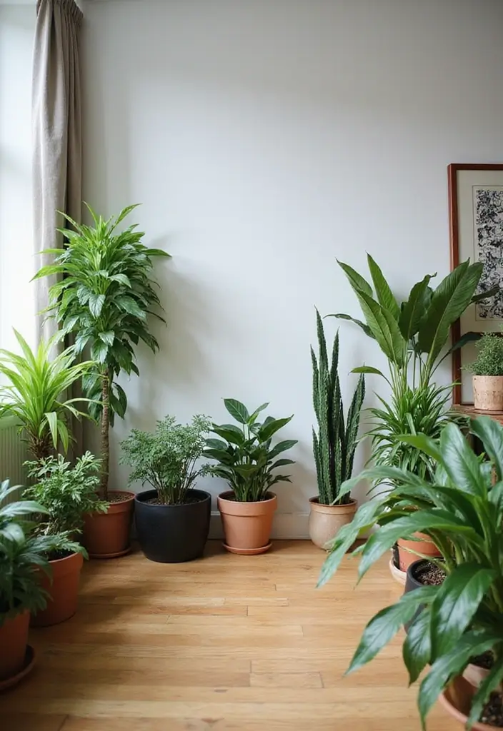 28 Small Living Room With TV Ideas That Save Space and Style - 14. Incorporating Plants for Freshness