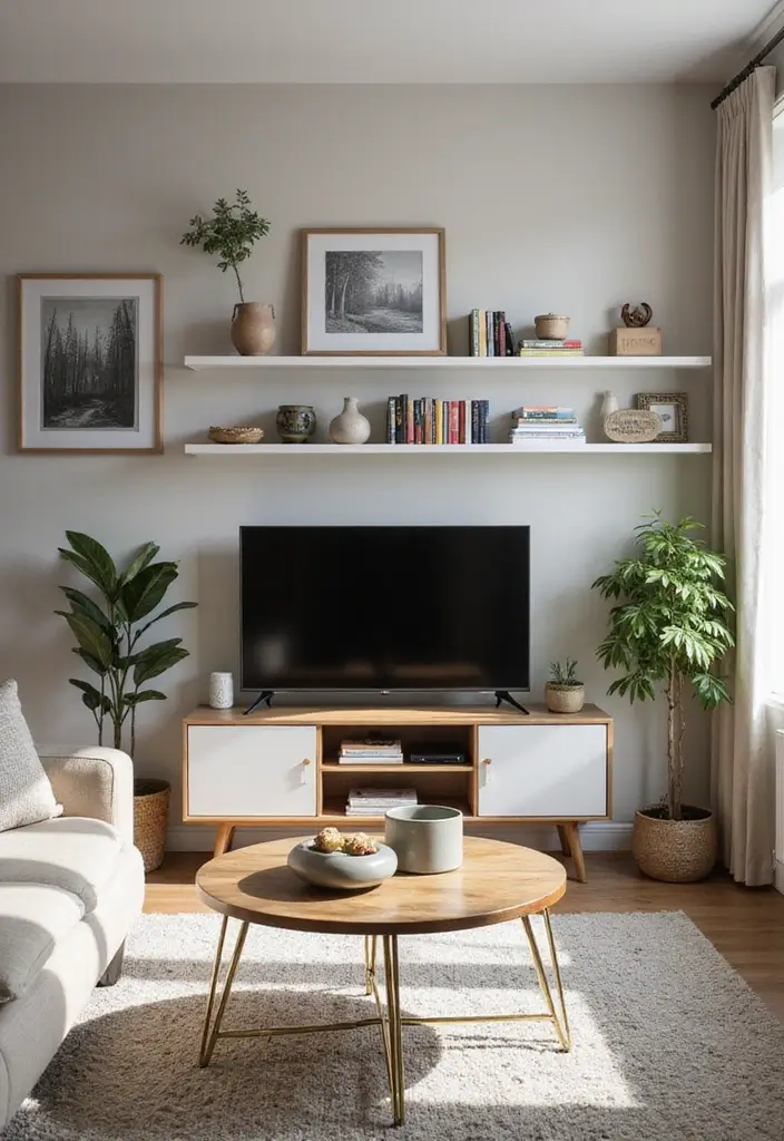 28 Small Living Room With TV Ideas That Save Space and Style - 16. Styling Your TV Area with Decor