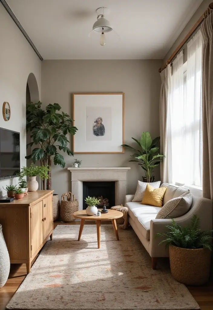 28 Small Living Room With TV Ideas That Save Space and Style - 24. Layering Textures for Depth