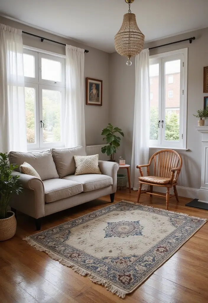 28 Small Living Room With TV Ideas That Save Space and Style - 8. Stylish Rugs to Define Spaces