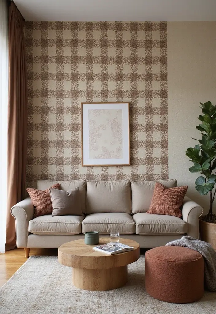 28 Stencil Designs Wall Living Room Ideas That Add Creative Flair - 15. Fabric-Inspired Patterns