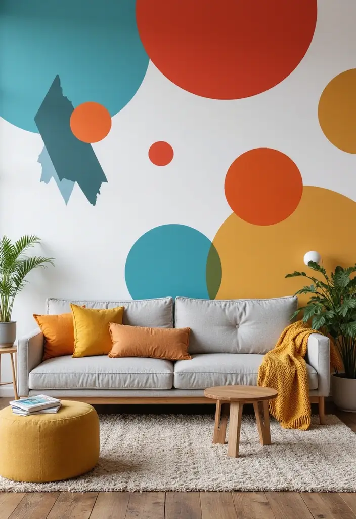 28 Stencil Designs Wall Living Room Ideas That Add Creative Flair - 2. Bold Geometric Shapes
