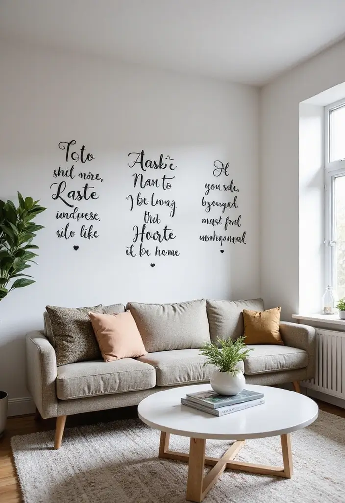 28 Stencil Designs Wall Living Room Ideas That Add Creative Flair - 22. Modern Text - Typography