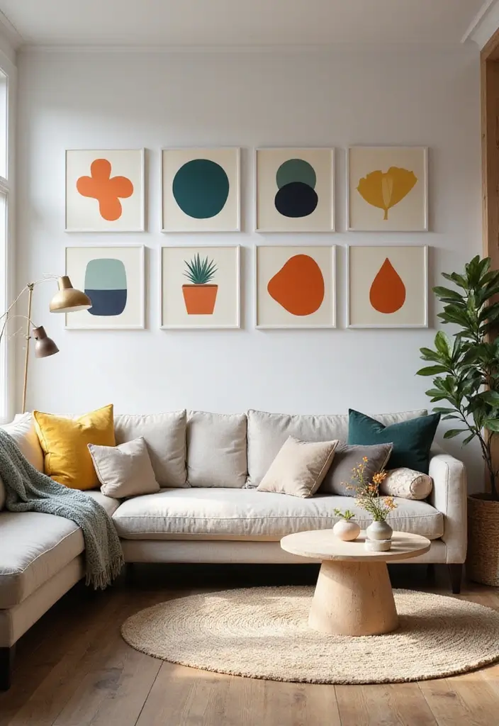 28 Stencil Designs Wall Living Room Ideas That Add Creative Flair - 27. Abstract Shapes