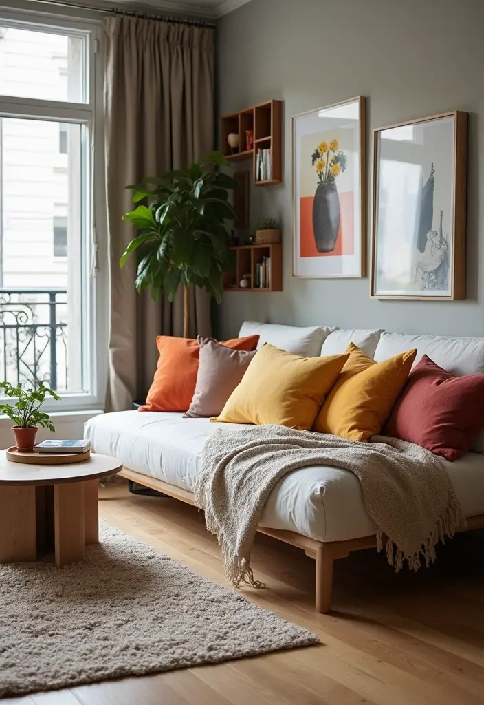 28 Studio Apartment Living Room Ideas That Save Space Beautifully - 1. Multi-Functional Sofa Beds