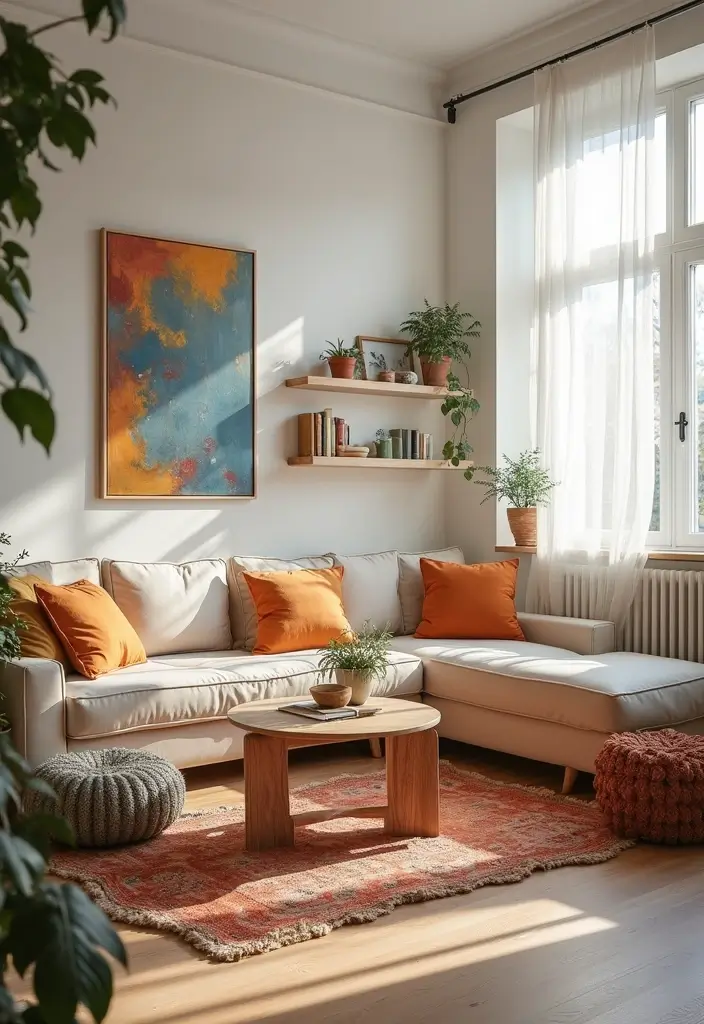 28 Studio Apartment Living Room Ideas That Save Space Beautifully - 28. Seasonal Decor Changes