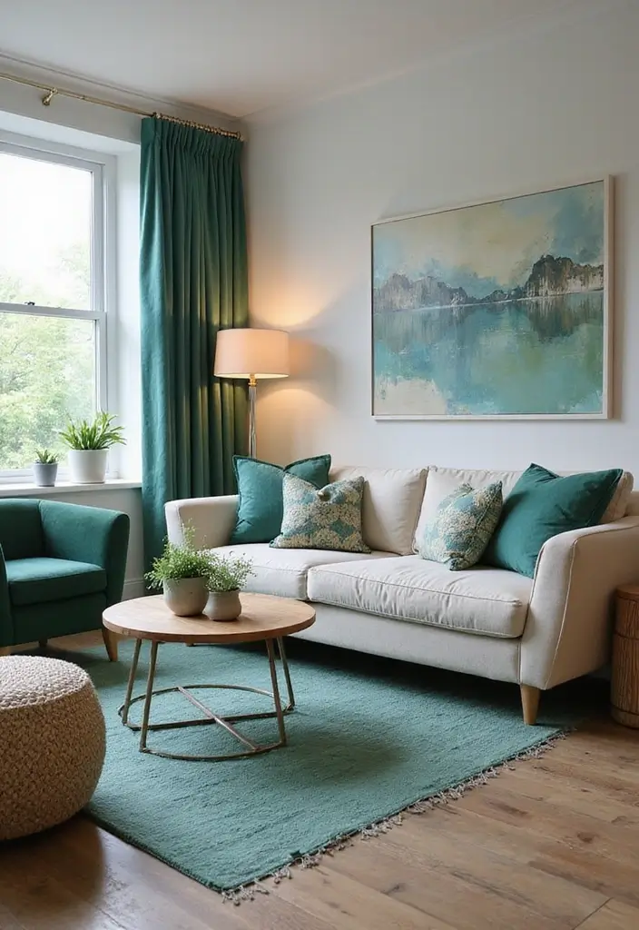 28 Teal and Green Living Room Ideas That Feel Fresh and Natural - 19. Multi-Functional Spaces