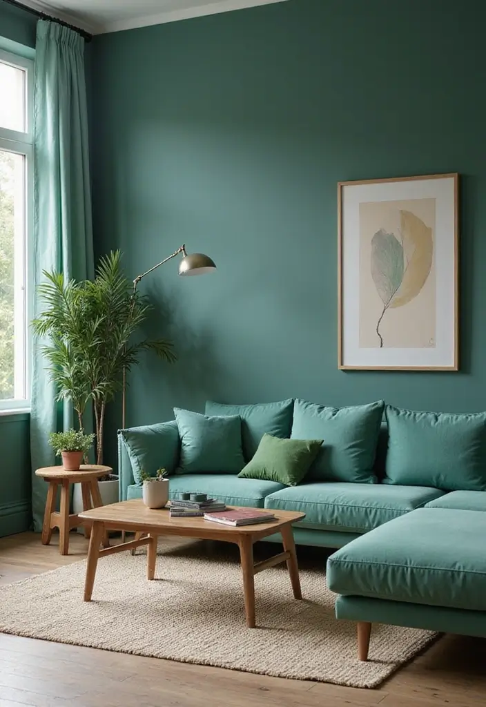 28 Teal and Green Living Room Ideas That Feel Fresh and Natural - 25. Eco-Friendly Materials
