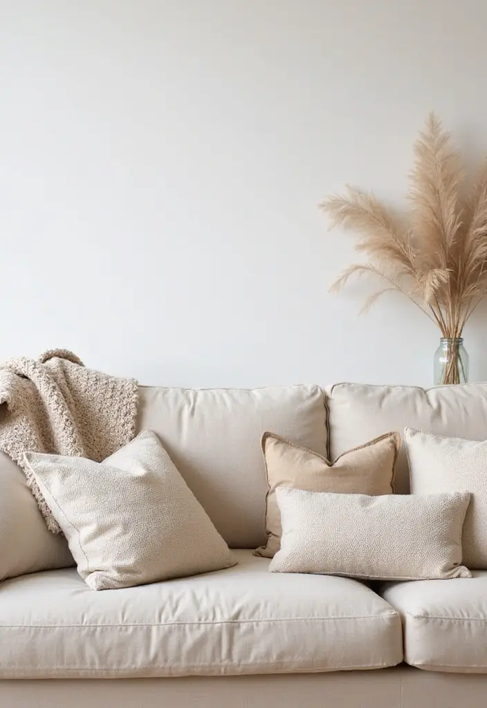 28 White and Tan Living Room Ideas That Feel Calm and Inviting - 13. Soft Beige Accents