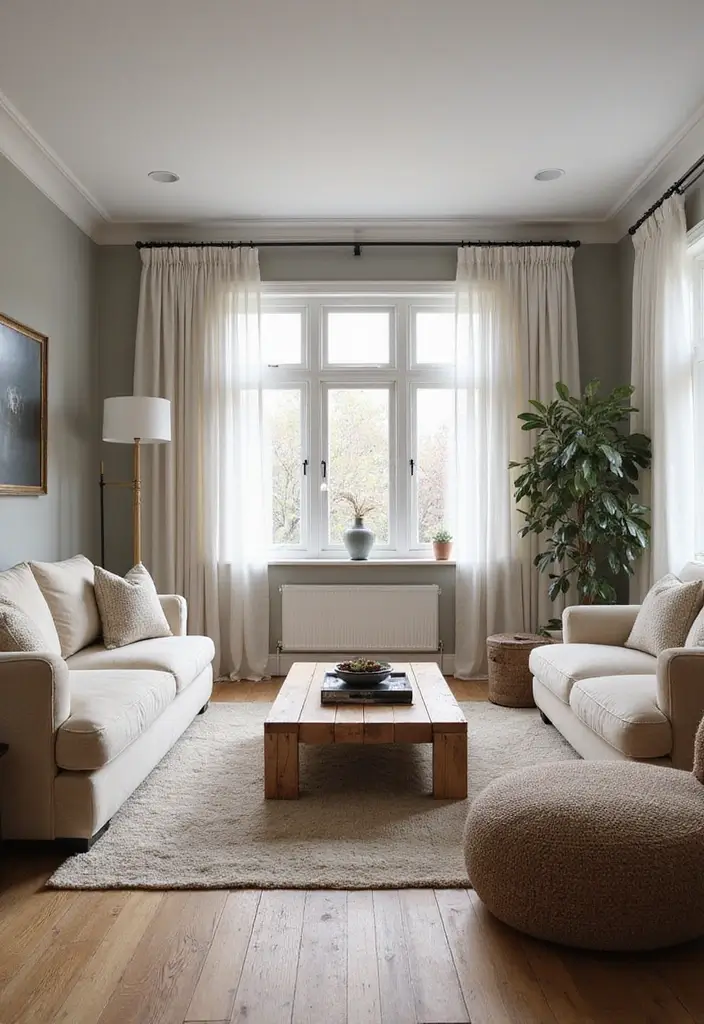 28 White and Tan Living Room Ideas That Feel Calm and Inviting - 21. Thoughtful Layout