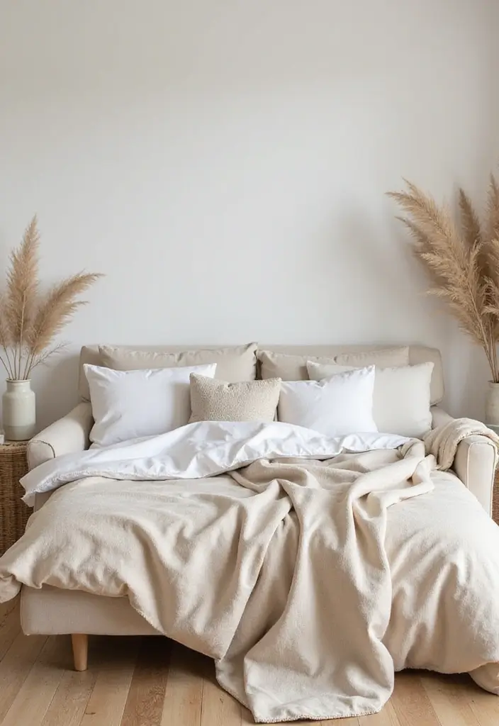 29 Black White and Beige Living Room Ideas That Feel Modern and Balanced - 22. Beige and White Duvet Covers