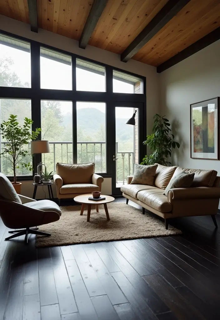 29 Black Wood Floors Living Room Ideas That Feel Bold and Luxe - 12. Functional Multi-Use Spaces