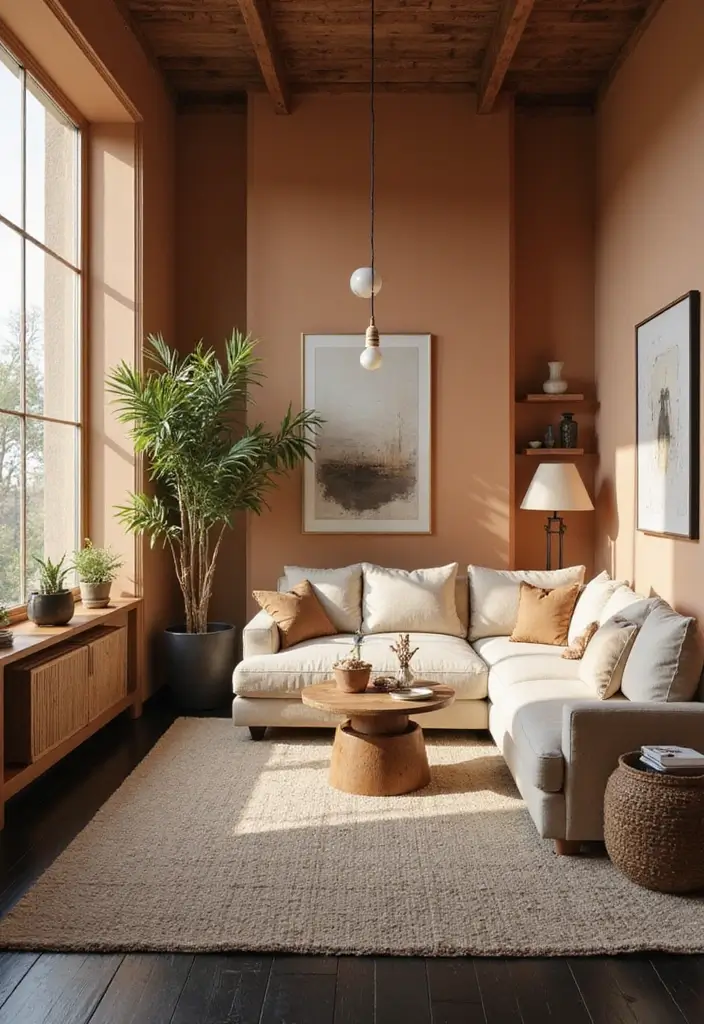 29 Black Wood Floors Living Room Ideas That Feel Bold and Luxe - 16. Earthy Color Palettes