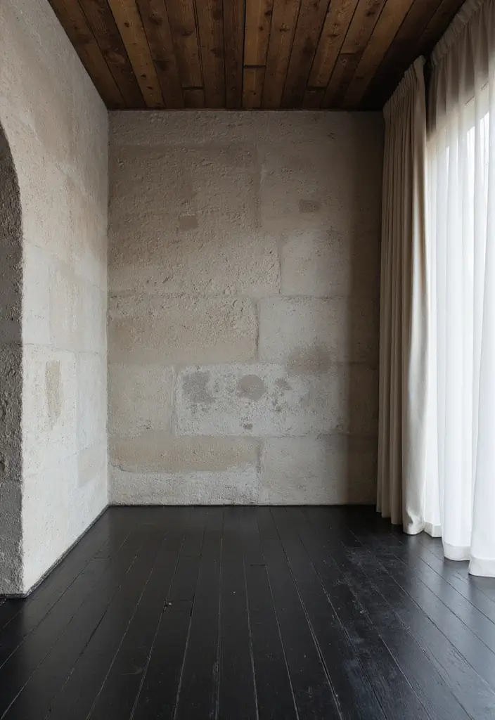 29 Black Wood Floors Living Room Ideas That Feel Bold and Luxe - 20. Textured Walls for Dimension