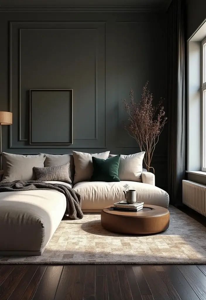 29 Black Wood Floors Living Room Ideas That Feel Bold and Luxe - 23. Play with Scale and Proportion