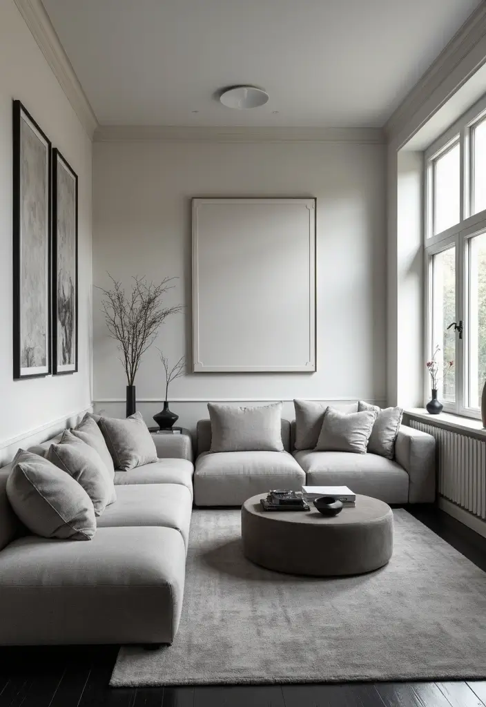 29 Black Wood Floors Living Room Ideas That Feel Bold and Luxe - 4. Monochromatic Color Schemes