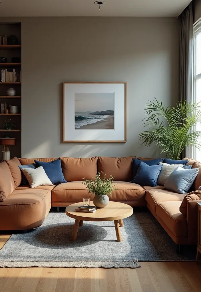 29 Brown and Navy Living Room Ideas That Feel Sophisticated and Calm - 27. Optimizing Your Space with Open Layouts