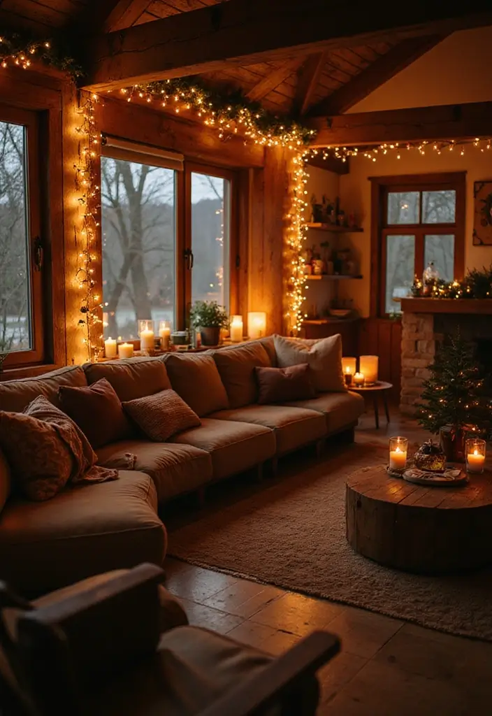 29 Christmas Decoration Living Room Ideas That Feel Cozy and Magical - 1. Embrace Warm Lighting