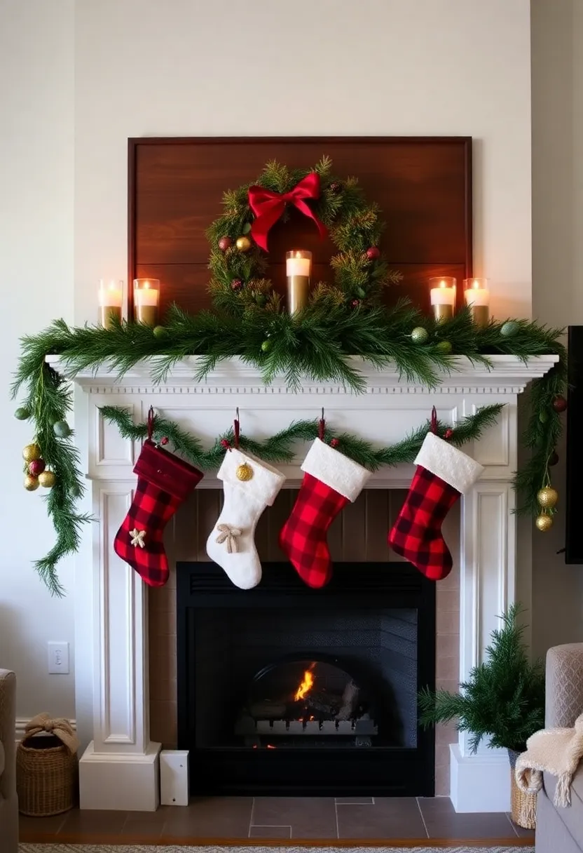 29 Christmas Decoration Living Room Ideas That Feel Cozy and Magical - 11. Decorate Your Fireplace